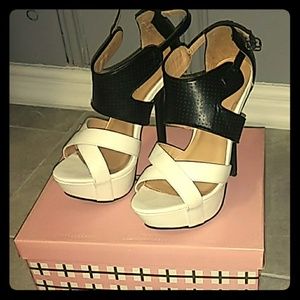 Wild Diva Black and White Heels